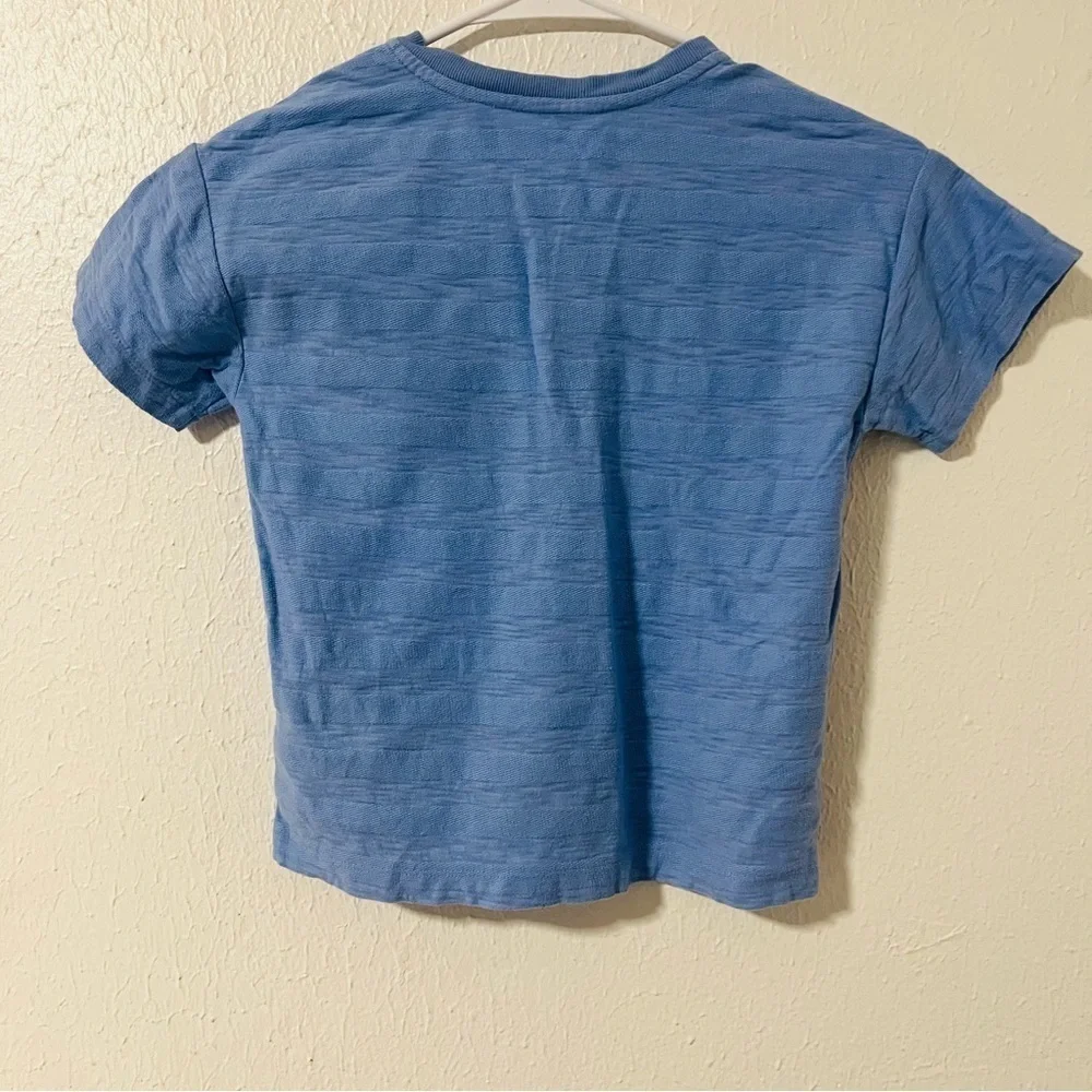 Baby Gap Boys Size 5 Years Short Sleeve Light Blue Henley Shirt Buttons Casual